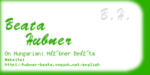 beata hubner business card